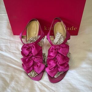 Kate Spade Pink Lalita Satin Bow Sandals 9